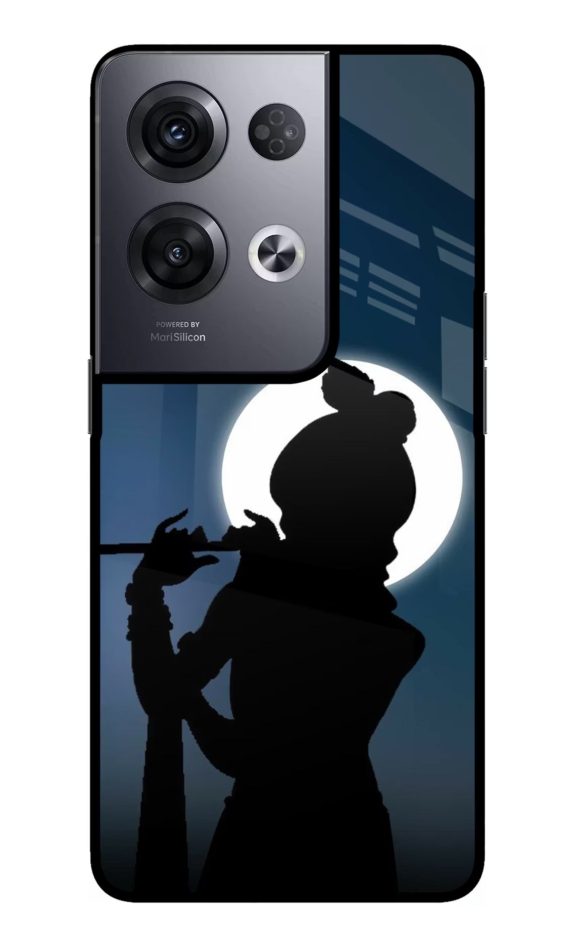 Shri Krishna Silhouette Oppo Reno8 Pro Glass Case