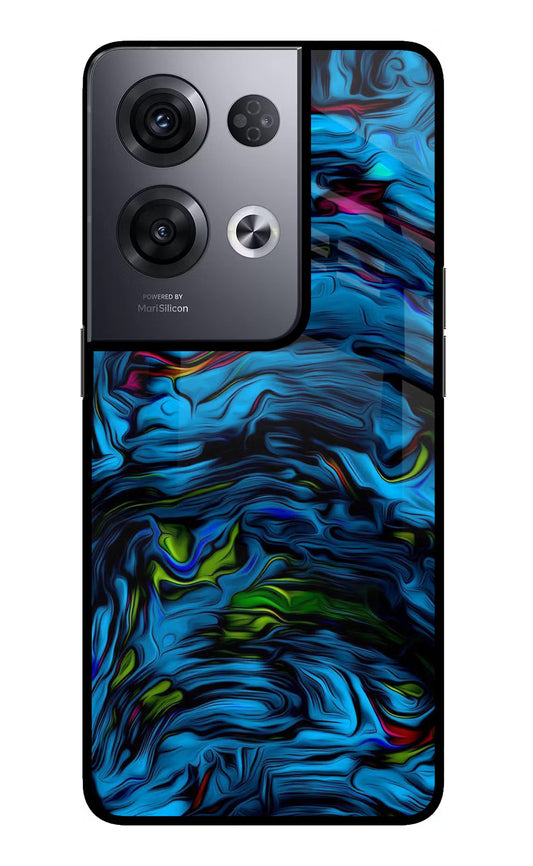 Dark Blue Abstract Oppo Reno8 Pro Glass Case