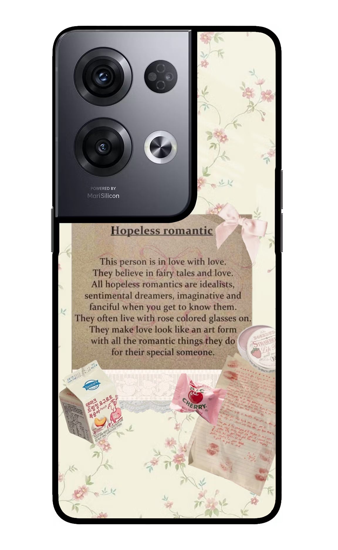 Hopeless Romantic Oppo Reno8 Pro Glass Case Back Cover by Casekaro