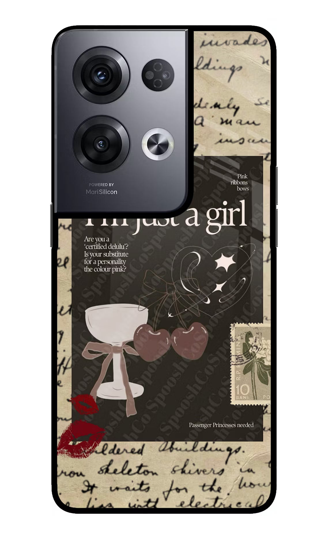 I am just a girl Oppo Reno8 Pro Glass Case Back Cover by Casekaro