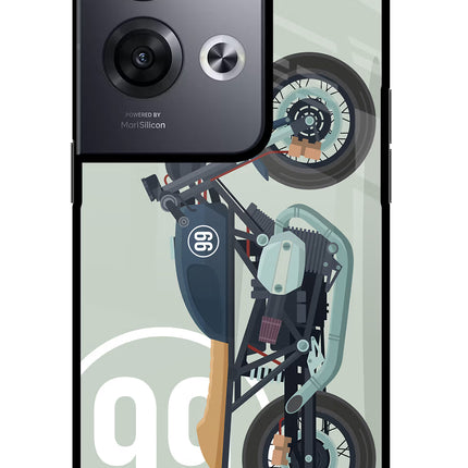 Classic Cafe Racer 99 Oppo Reno8 Pro Glass Case Back Cover by Casekaro