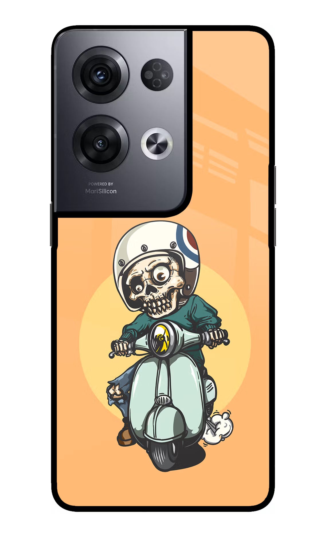 Undead Biker Oppo Reno8 Pro Glass Case Back Cover by Casekaro