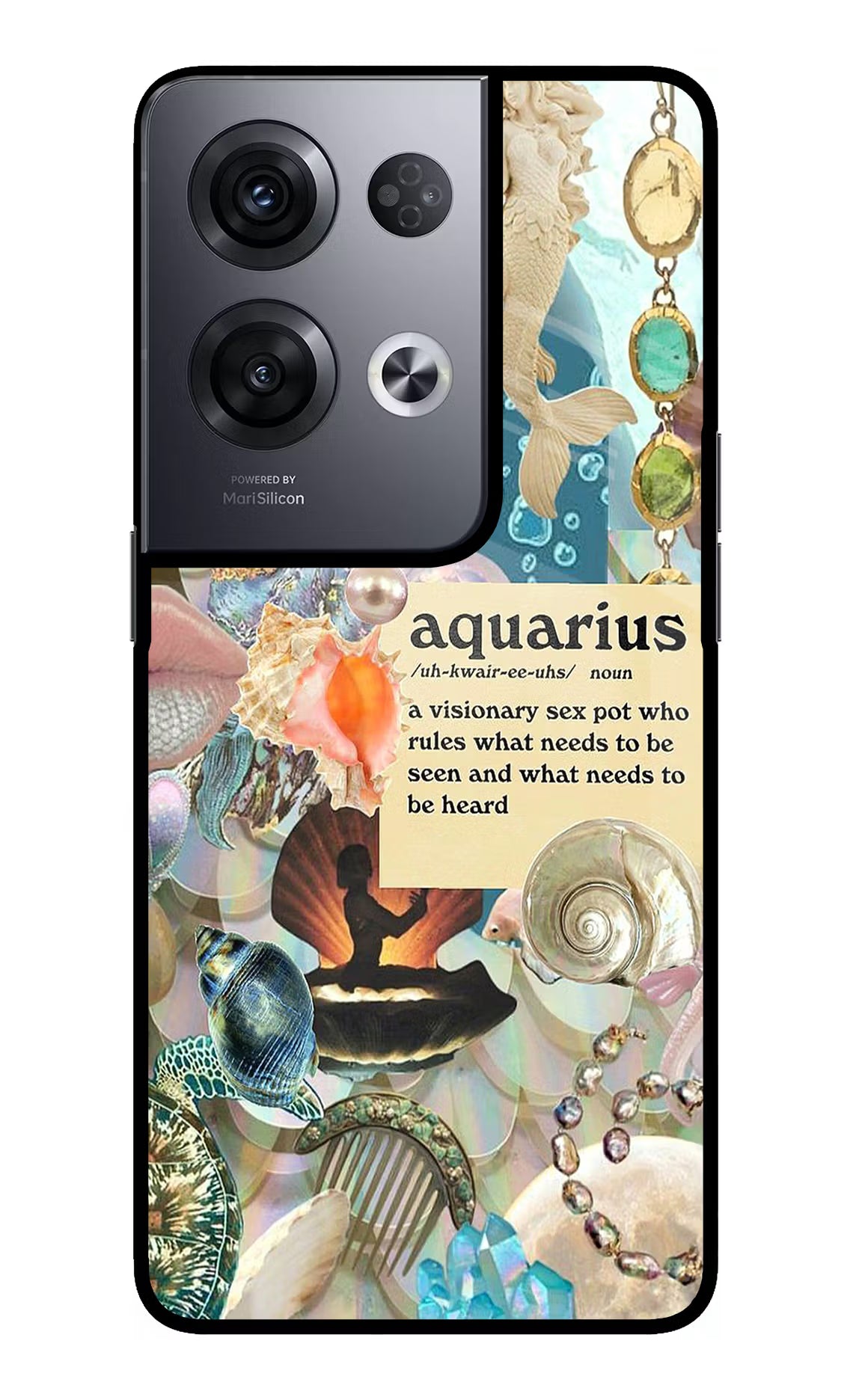Aquarius Zodiac Oppo Reno8 Pro Glass Case Back Cover by Casekaro