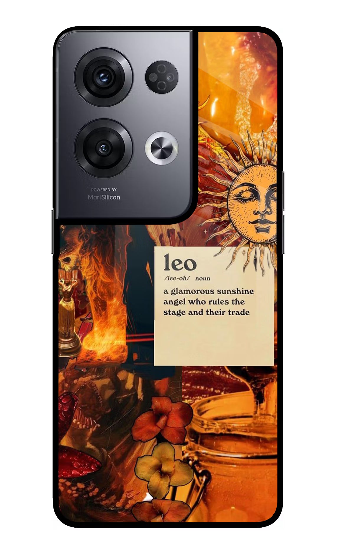 Leo Zodiac Oppo Reno8 Pro Glass Case Back Cover by Casekaro