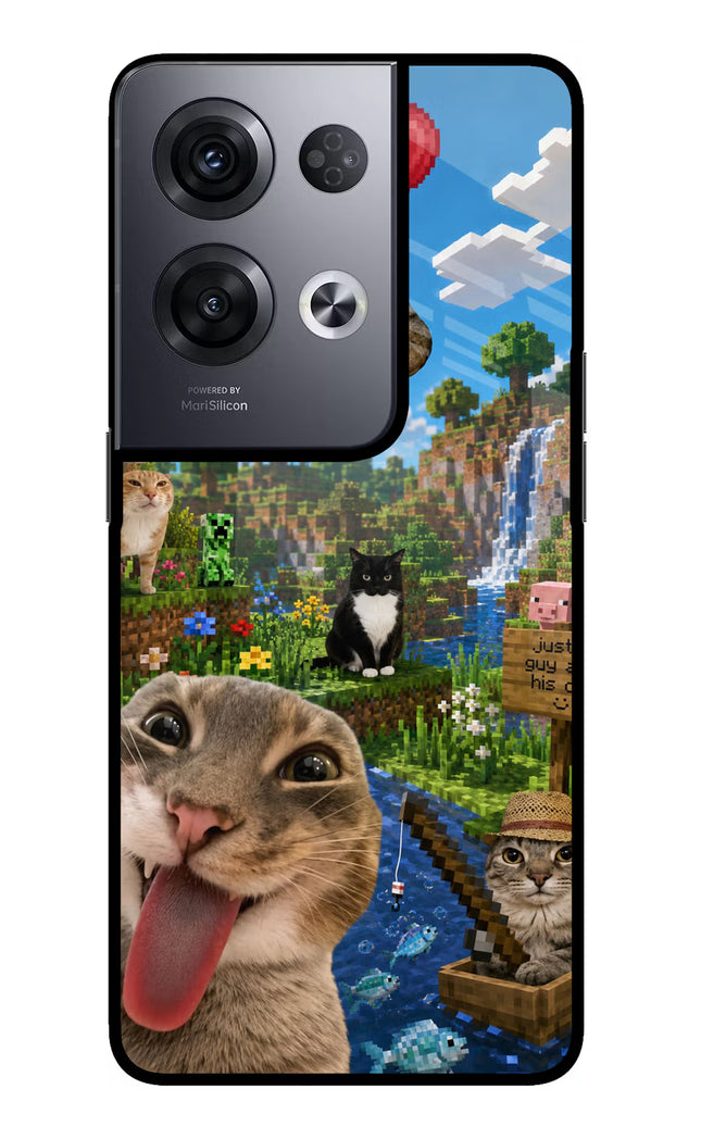 Minecraft Cat Chaos Oppo Reno8 Pro Glass Case