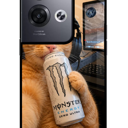 Gamer Cat Energy Oppo Reno8 Pro Glass Case