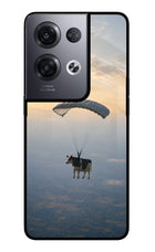 Skydiving Cow Oppo Reno8 Pro Glass Case