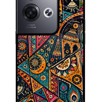 Folk Print Oppo Reno8 Pro Glass Case