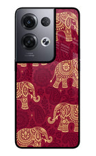 Maroon Elephant Oppo Reno8 Pro Glass Case