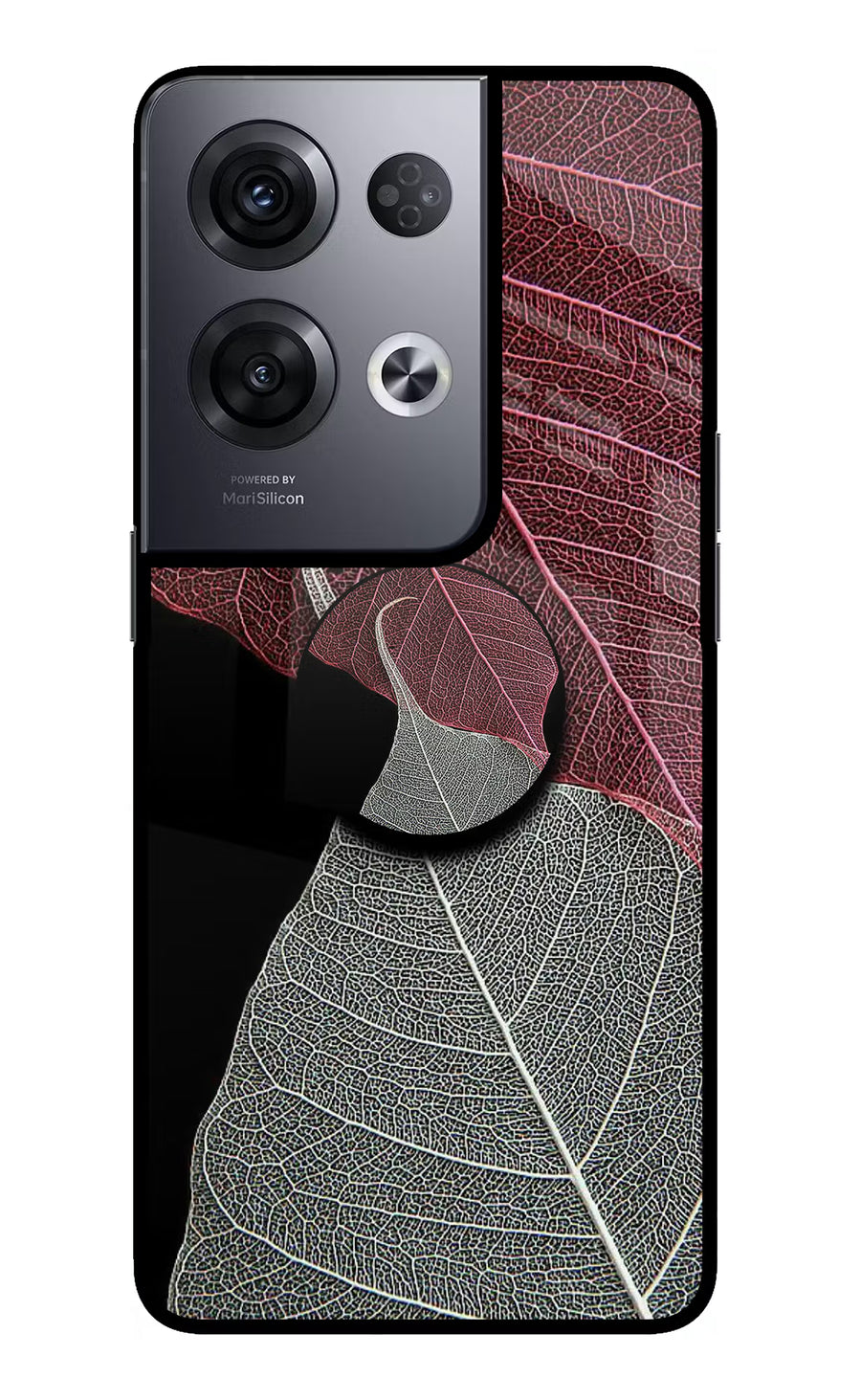 Leaf Pattern Oppo Reno8 Pro Pop Case, Glass case