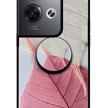 White Pink Leaf Oppo Reno8 Pro Pop Case by Casekaro