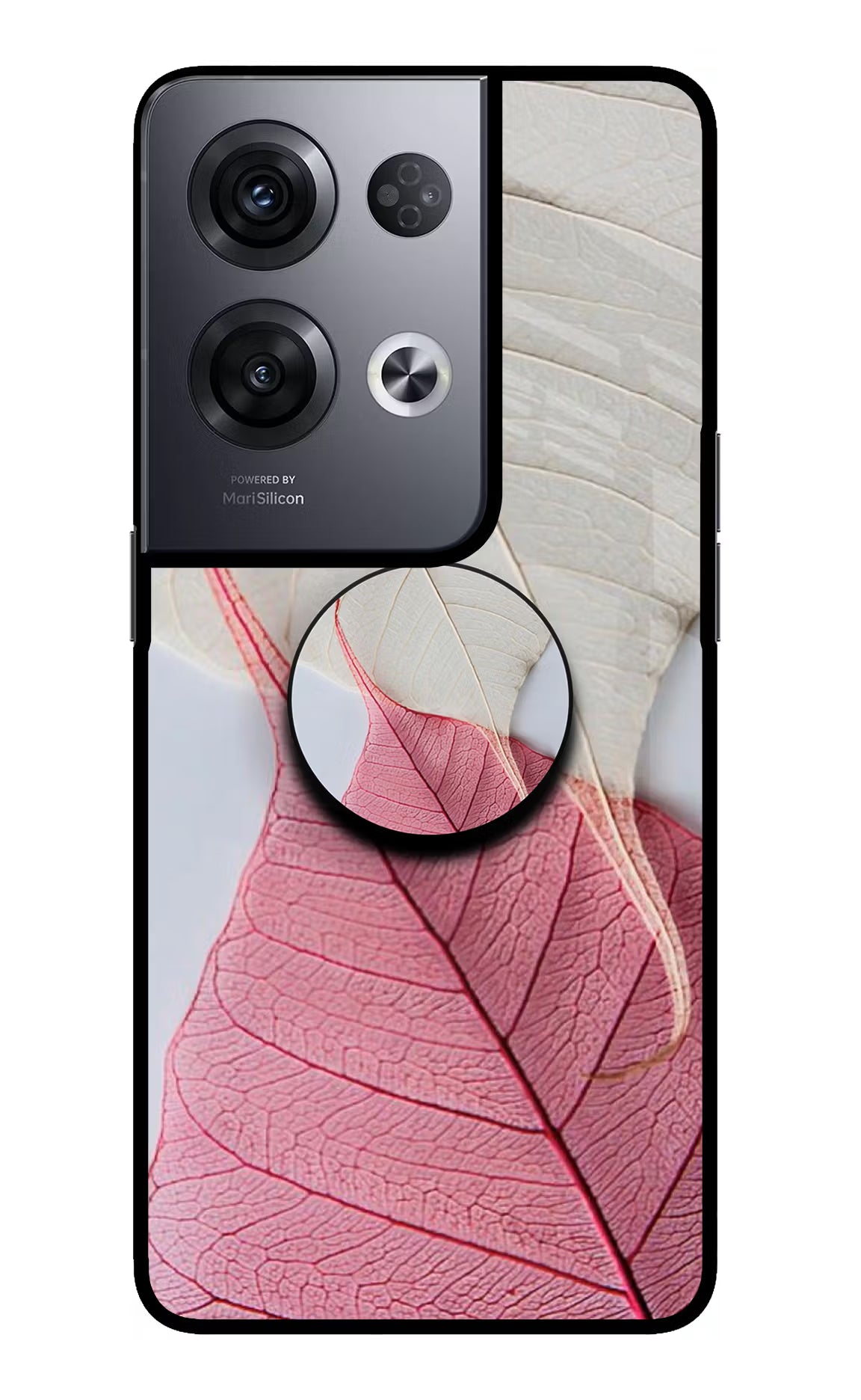 White Pink Leaf Oppo Reno8 Pro Pop Case by Casekaro