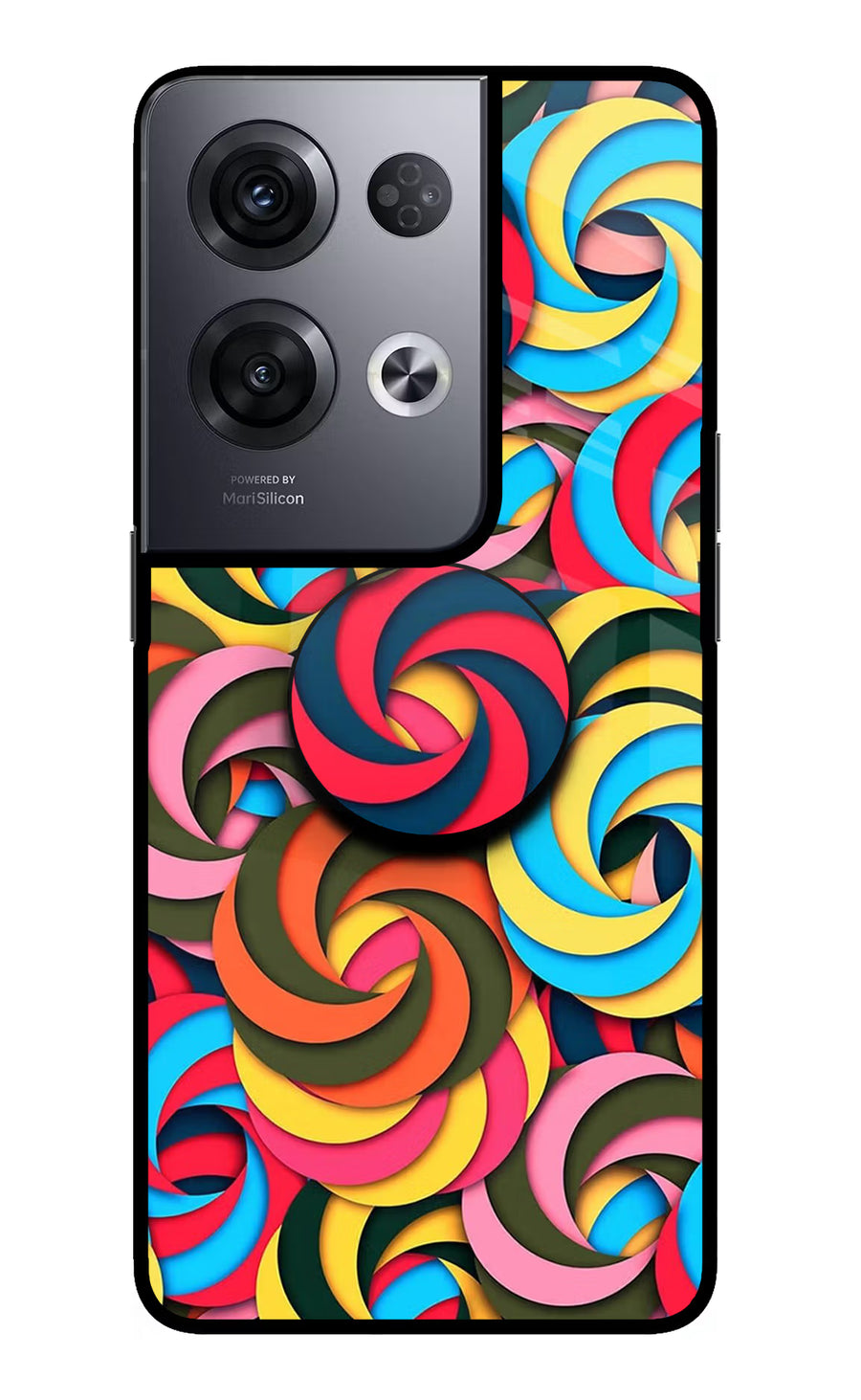 Spiral Pattern Oppo Reno8 Pro Pop Case, Glass case