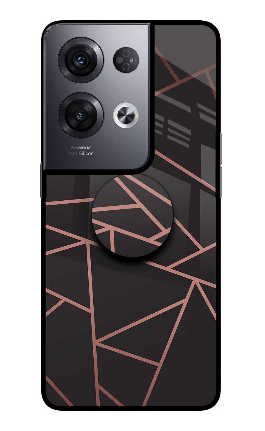 Geometric Pattern Oppo Reno8 Pro Pop Case, Glass case