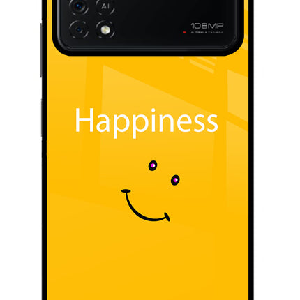 Happiness With Smiley Poco X4 Pro Glass Case