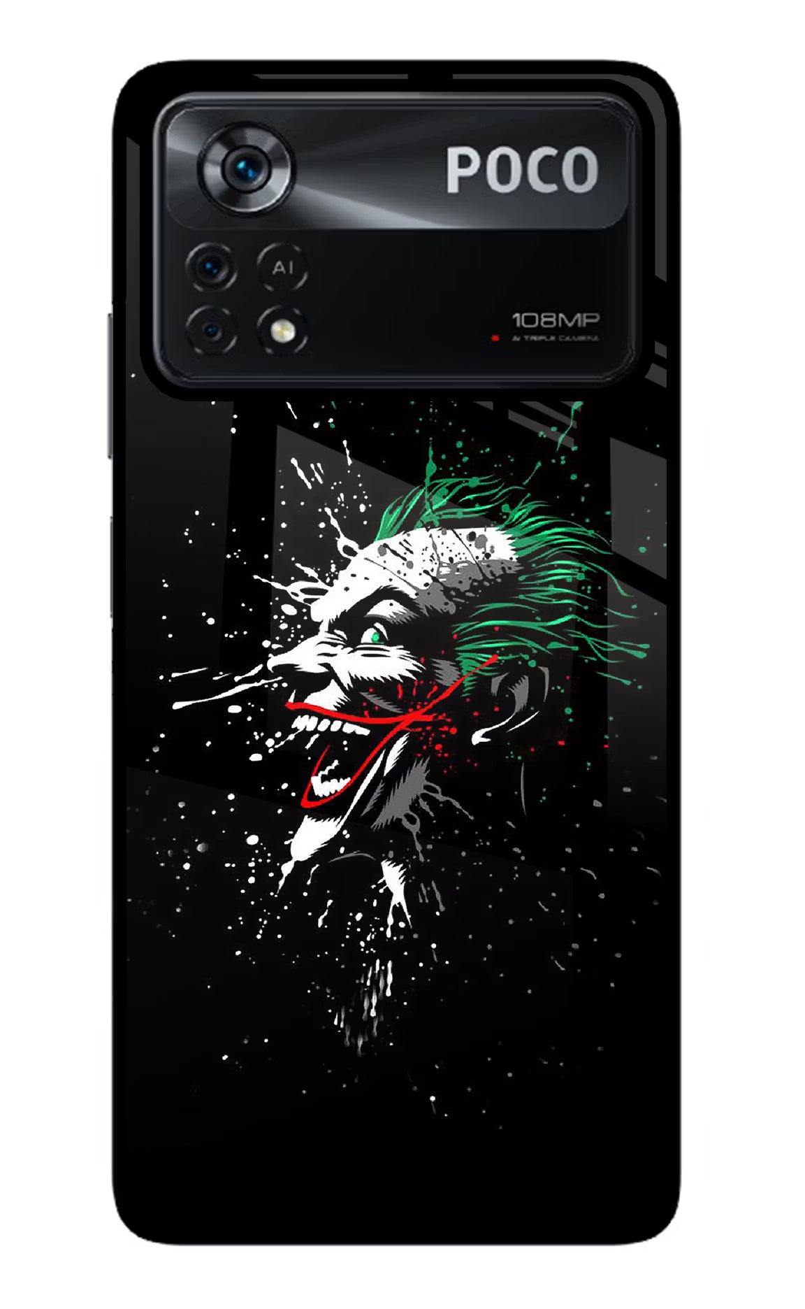 Joker Poco X4 Pro Glass Case Back Cover by Casekaro