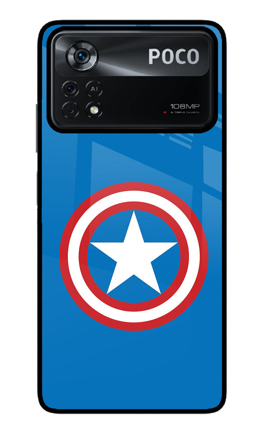 Captain America Logo Poco X4 Pro Glass Case