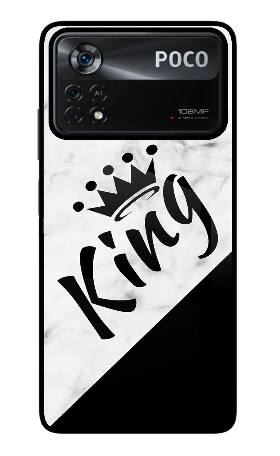 King Poco X4 Pro Back Cover, Glass case