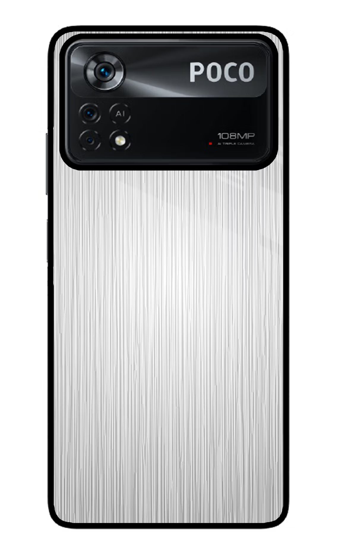 Wooden Grey Texture Poco X4 Pro Glass Case Back Cover by Casekaro