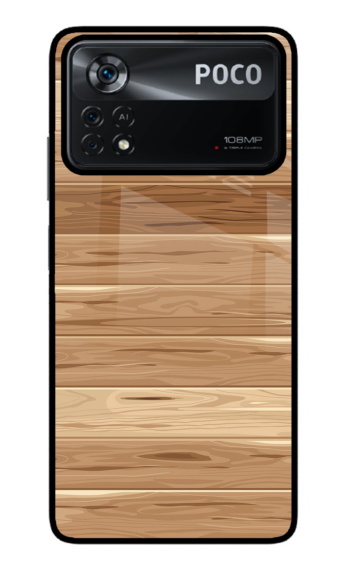 Wooden Vector Poco X4 Pro Back Cover