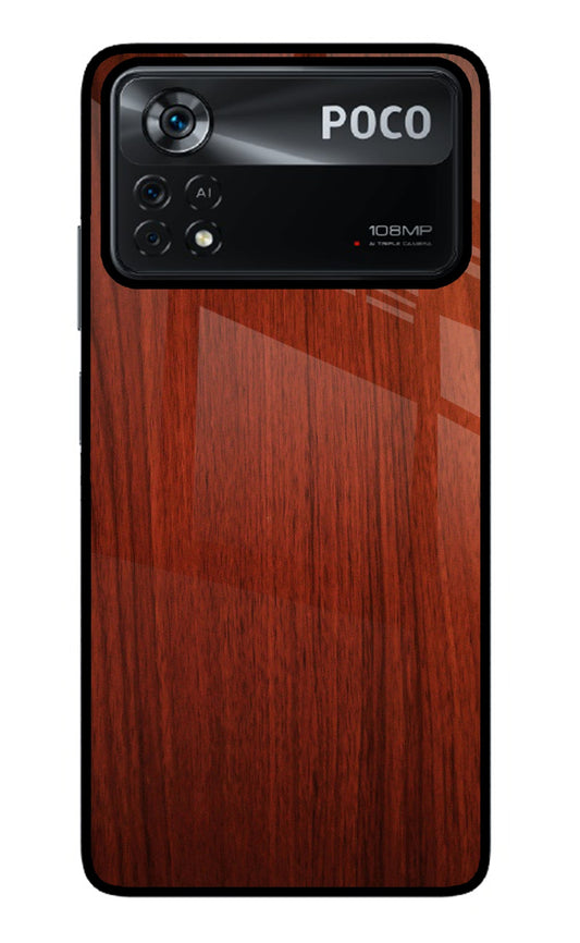 Wooden Plain Pattern Poco X4 Pro Glass Case