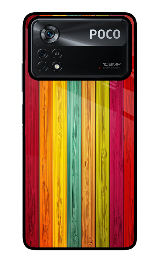 Multicolor Wooden Poco X4 Pro Glass Case