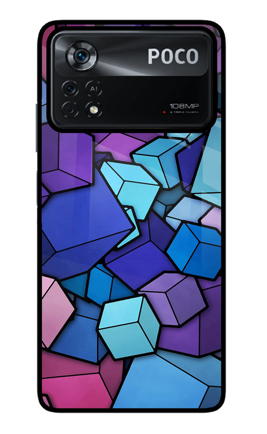 Cubic Abstract Poco X4 Pro Glass Case