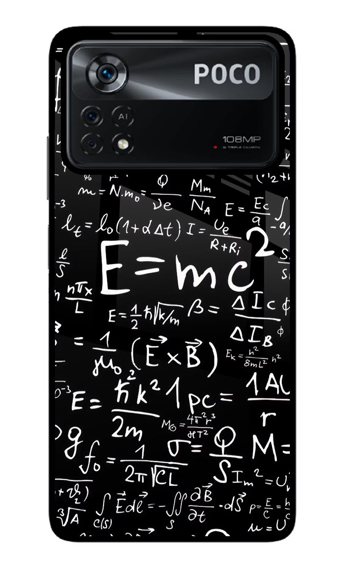 Physics Formula Poco X4 Pro Glass Case Back Cover by Casekaro