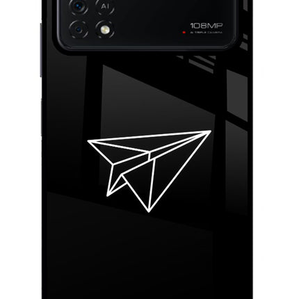 Paper Plane White Poco X4 Pro Glass Case