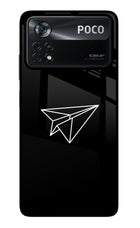 Paper Plane White Poco X4 Pro Glass Case