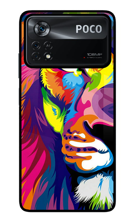 Lion Half Face Poco X4 Pro Glass Case