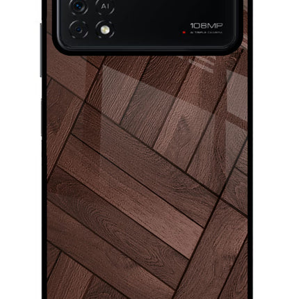Wooden Texture Design Poco X4 Pro Glass Case