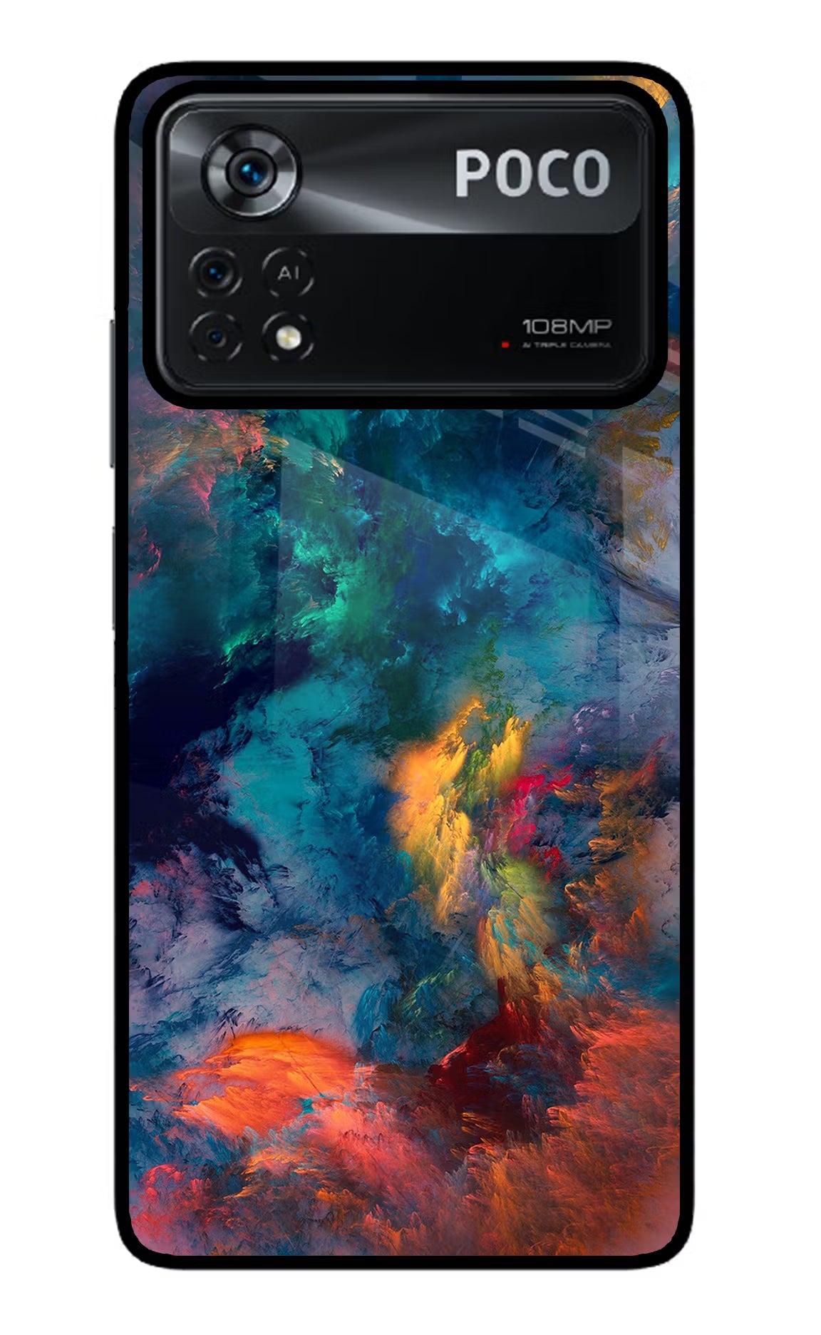 Artwork Paint Poco X4 Pro Glass Case Back Cover by Casekaro