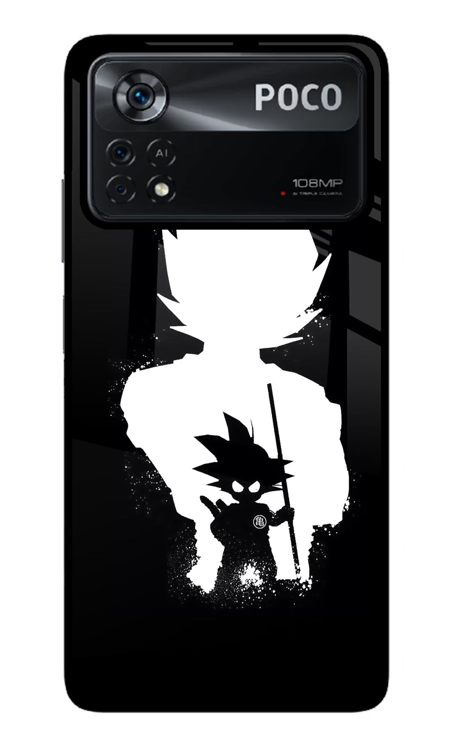 Goku Shadow Poco X4 Pro Back Cover, Glass case