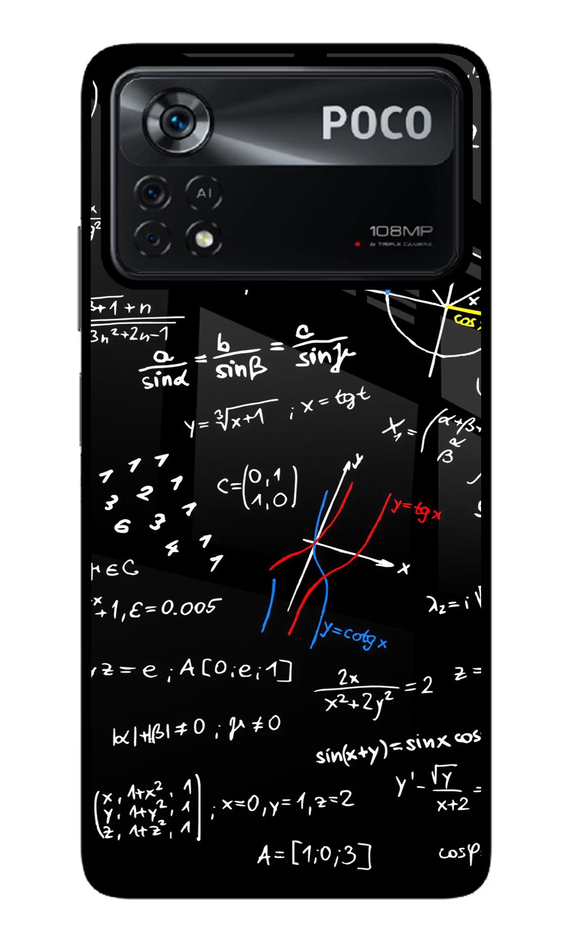 Mathematics Formula Poco X4 Pro Glass Case Back Cover by Casekaro