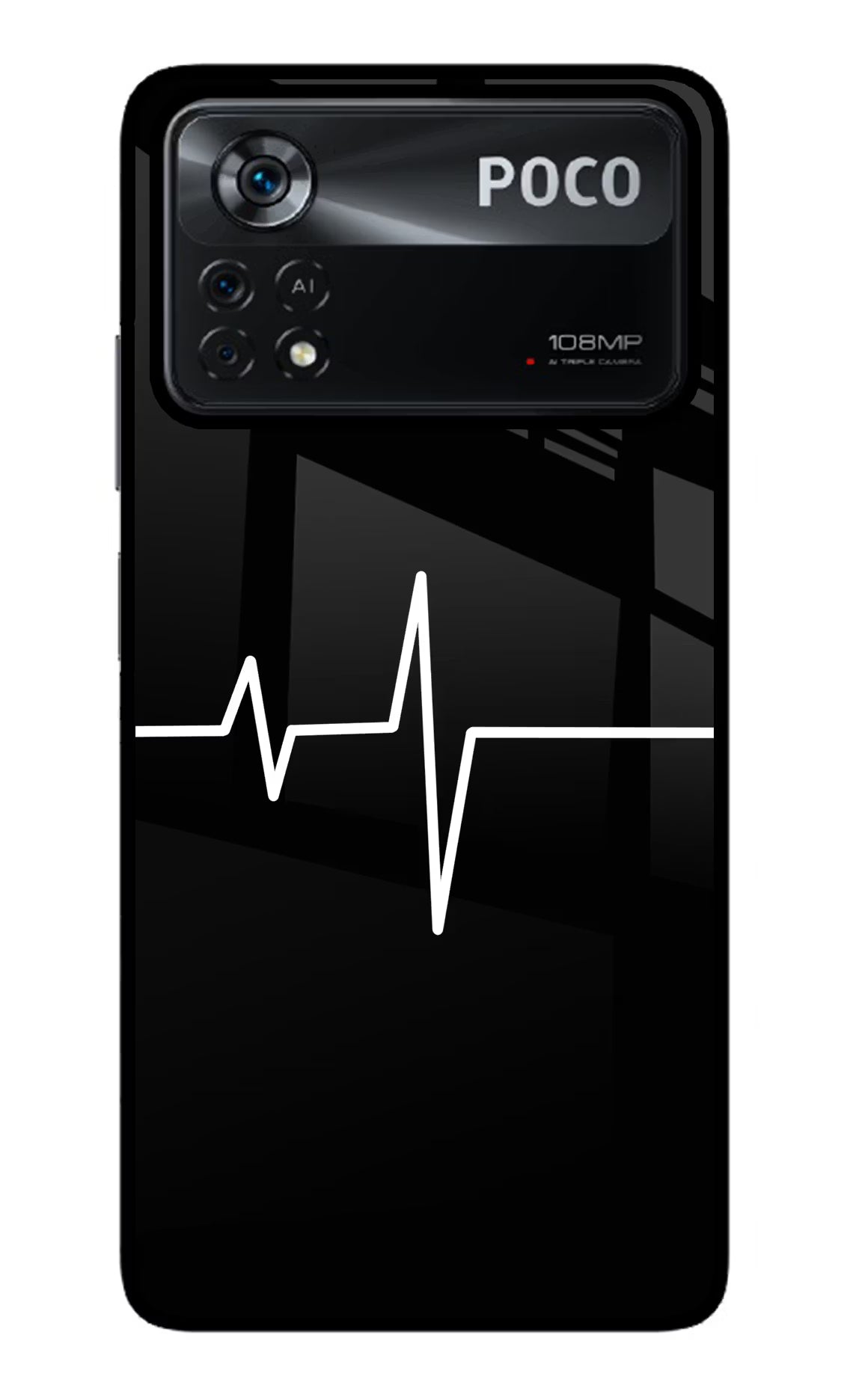 Heart Beats Poco X4 Pro Glass Case Back Cover by Casekaro