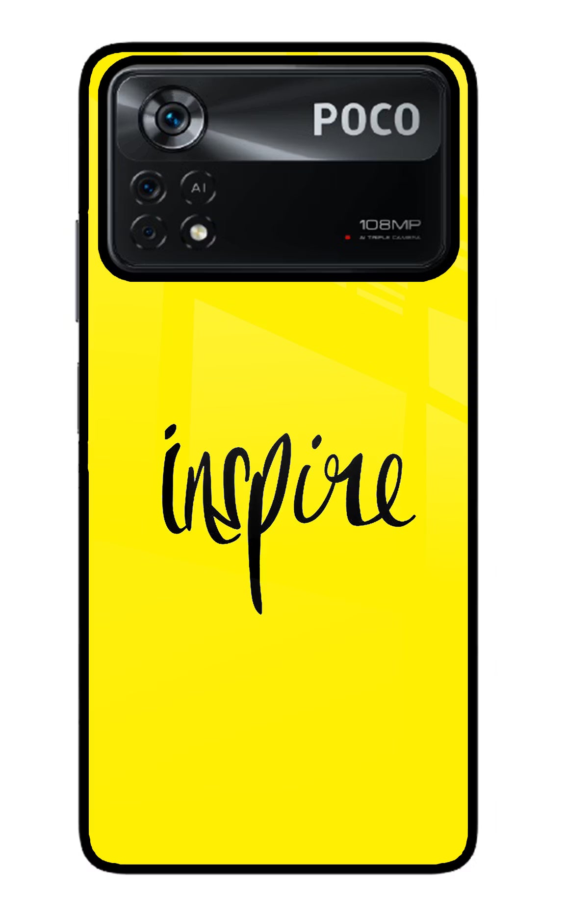 Inspire Poco X4 Pro Glass Case Back Cover by Casekaro