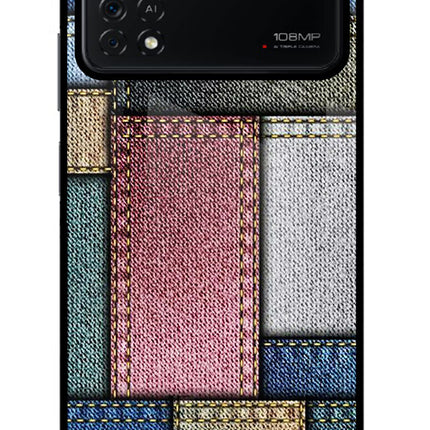 Multicolor Jeans Poco X4 Pro Glass Case