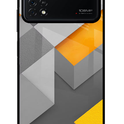 Abstract Poco X4 Pro Glass Case Back Cover by Casekaro