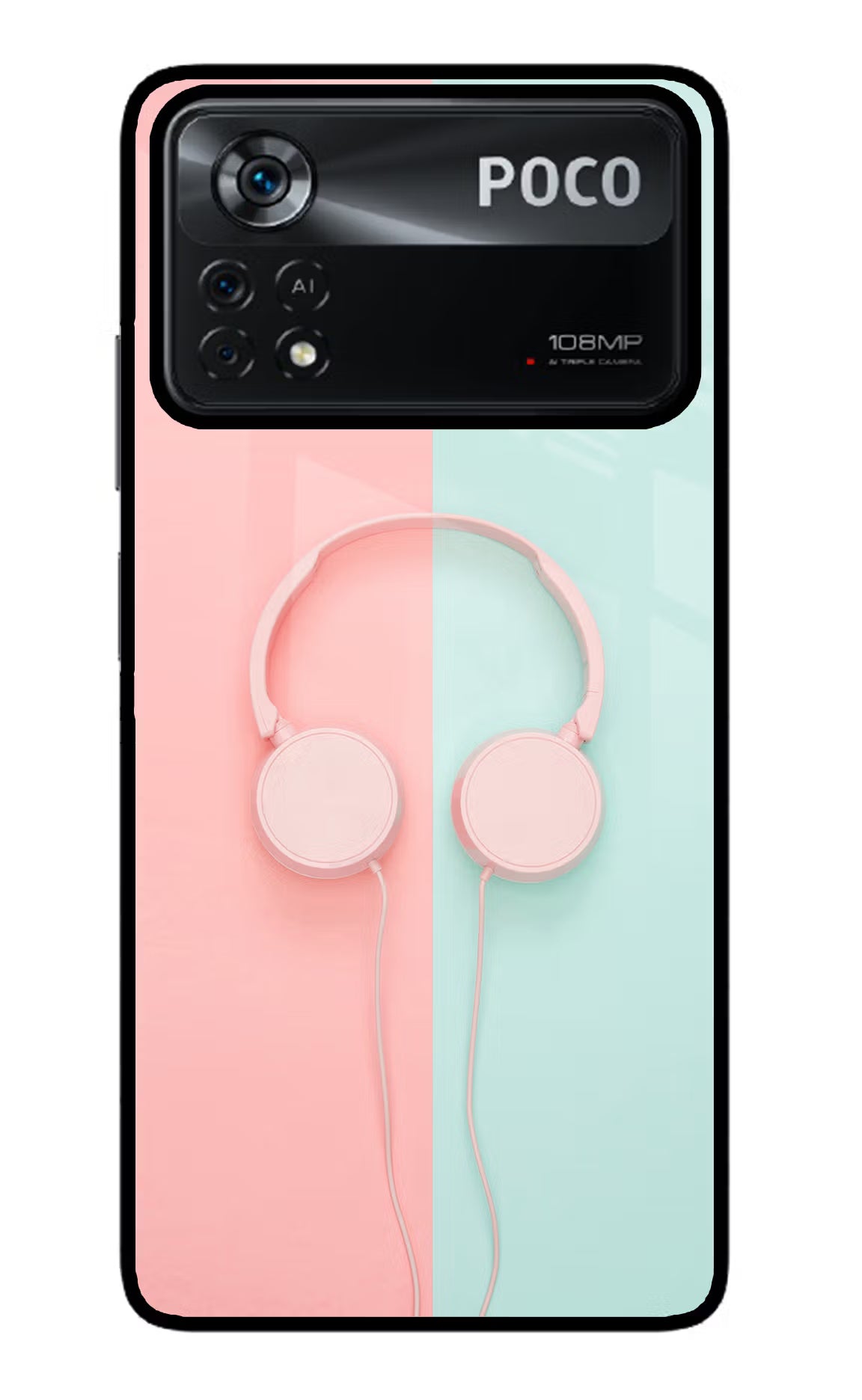 Music Lover Poco X4 Pro Glass Case Back Cover by Casekaro