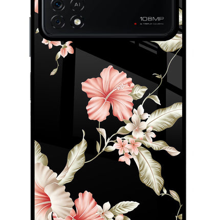 Flowers Poco X4 Pro Glass Case