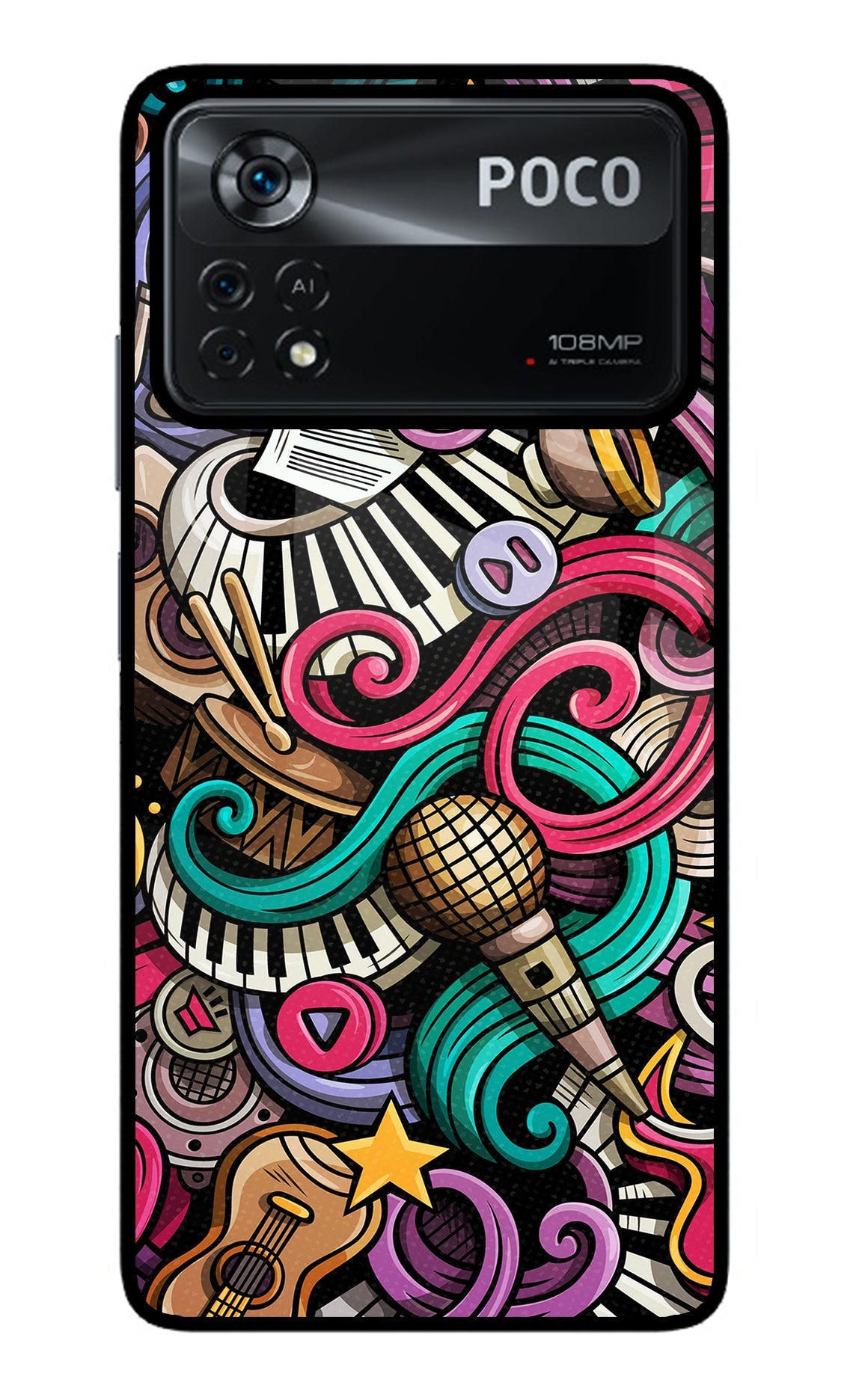 Music Abstract Poco X4 Pro Glass Case