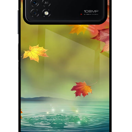 Flowers Poco X4 Pro Glass Case