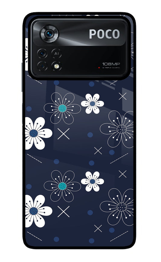 Flowers Poco X4 Pro Glass Case