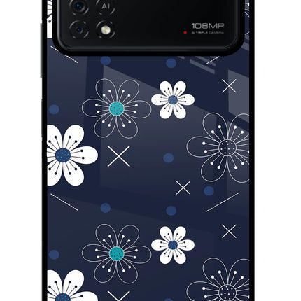 Flowers Poco X4 Pro Glass Case