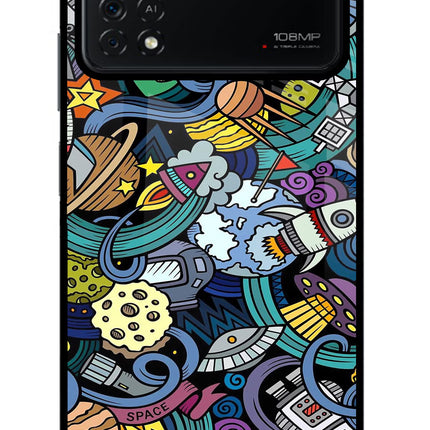 Space Abstract Poco X4 Pro Glass Case