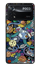 Space Abstract Poco X4 Pro Glass Case