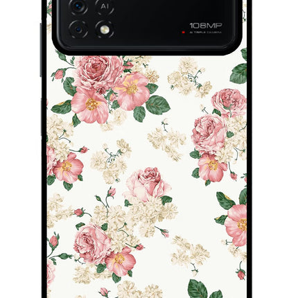 Flowers Poco X4 Pro Glass Case