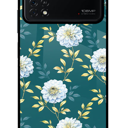 Flowers Poco X4 Pro Glass Case