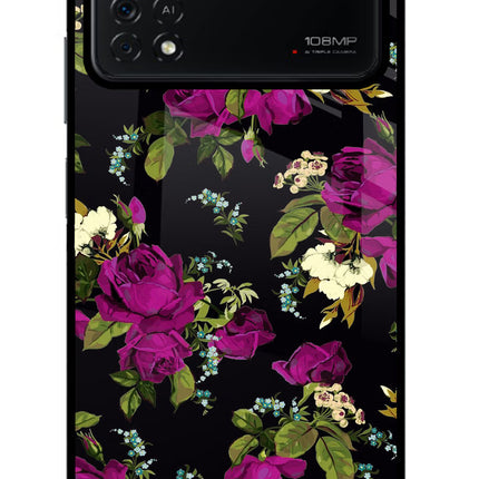 Flowers Poco X4 Pro Glass Case